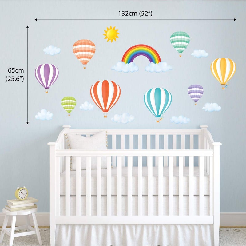 Decowall ملصقات حائط للأطفال من DECOWALL DS8-1801 على شكل قوس قزح و بالونات هوائية، ملصقات حائط قابلة للإزالة والتثبيت، لتزيين غرفة الأطفال أو غرفة النوم أو غرفة المعيشة. - Image 3